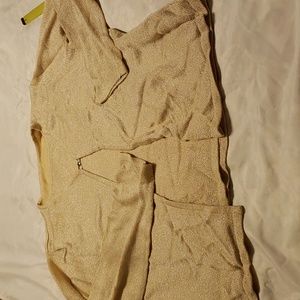 Stretch sweater top gold sparkle